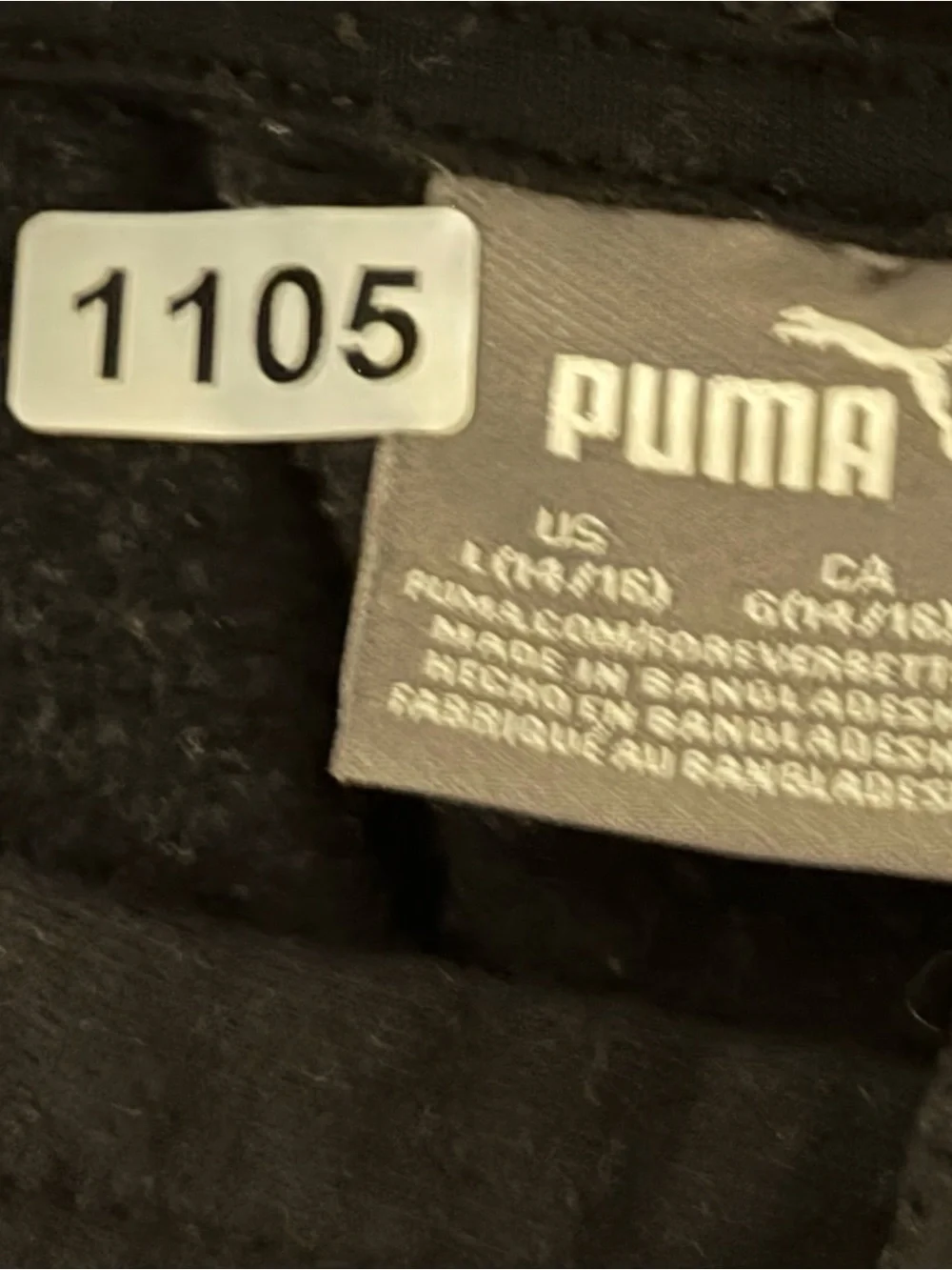 PUMA Black Cream Layered Graphic Sleeve Hoodie L 14/16